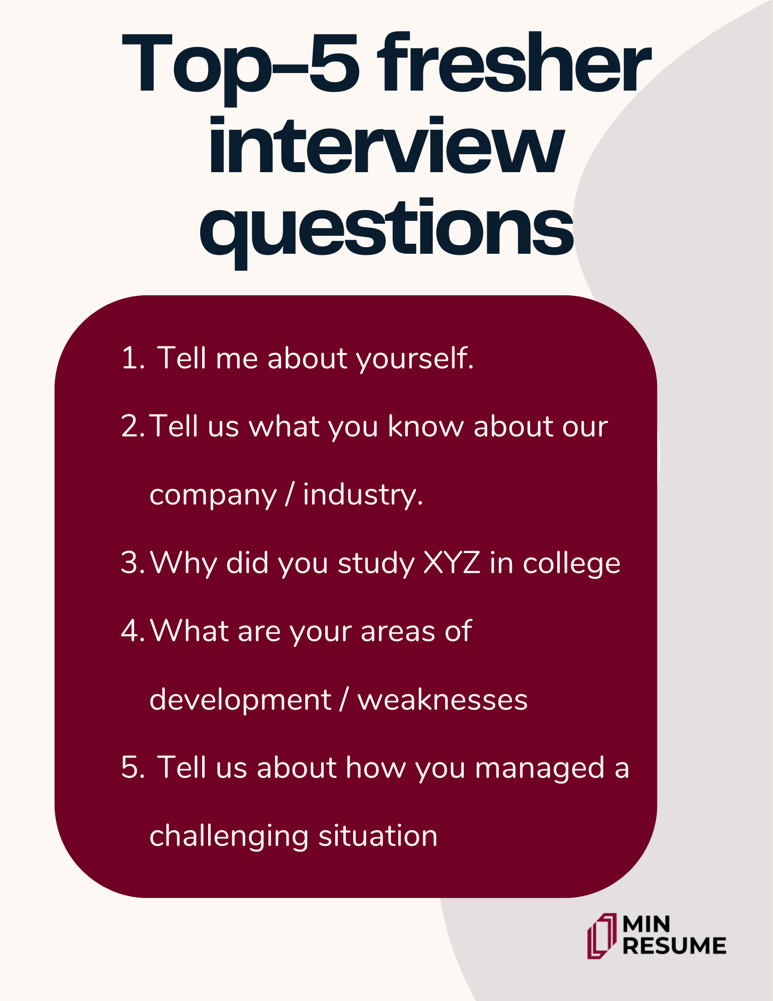 top 5 fresher interview questions